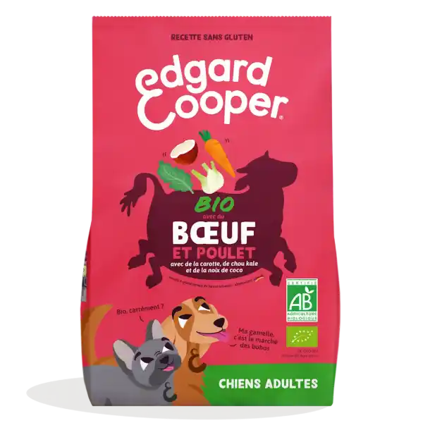 Croquettes Edgard Cooper Bio Boeuf Poulet - Crocro Score