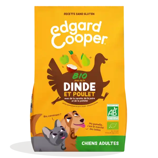 Croquettes Edgard Cooper Bio Dinde Poulet - Crocro Score