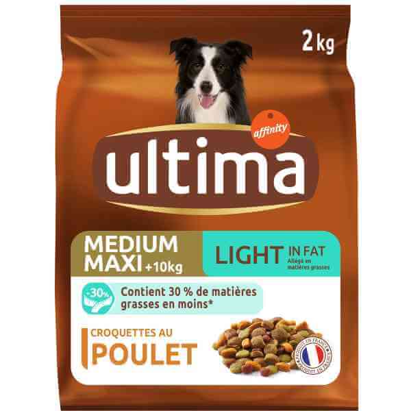 avis croquettes Ultima Medium-Maxi Light in Fat avec du Poulet