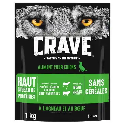 Croquettes Crave Chien Agneau Boeuf - Crocro Score
