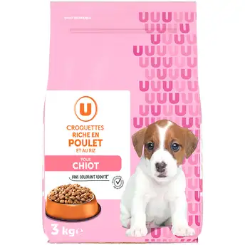 U croquettes riches en poulet pour chiots - crocro score