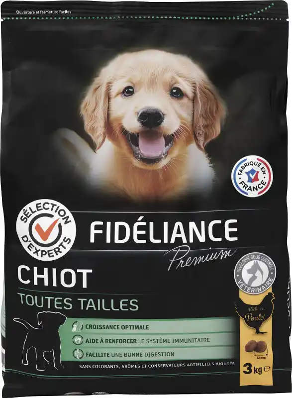 Fideliance Premium Croquettes Chiot Riche en Poulet - CroCro Score Analyse