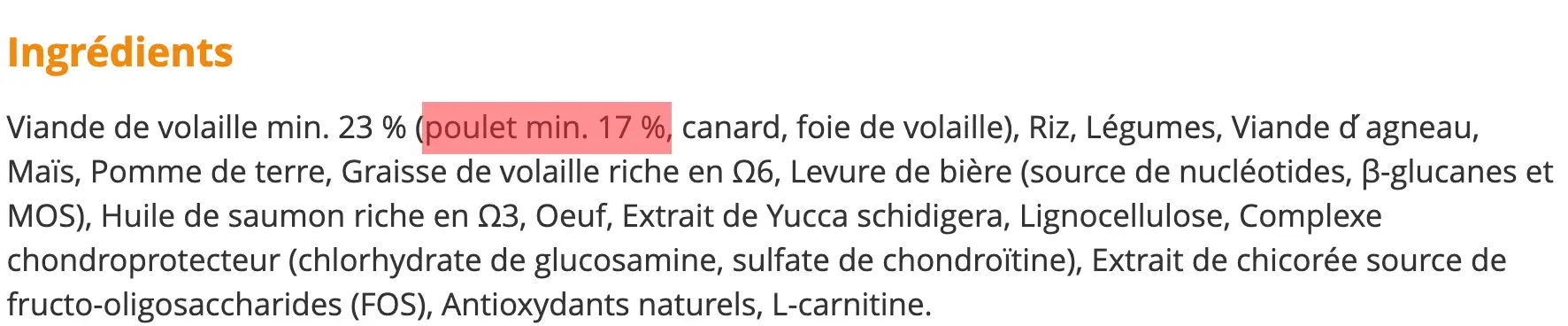 Croquettes à l'agneau, mais qui contiennent du poulet